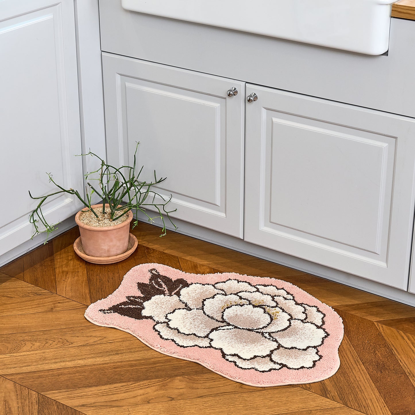 Tapis Pivoine Rose - Richesse et Prospérité