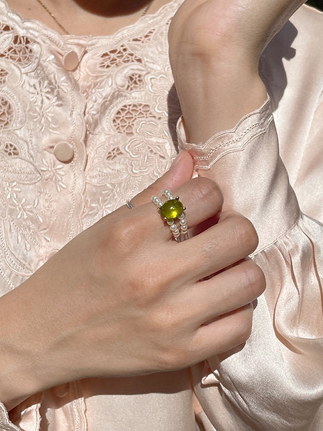Nonna Pearl Ring - Moss