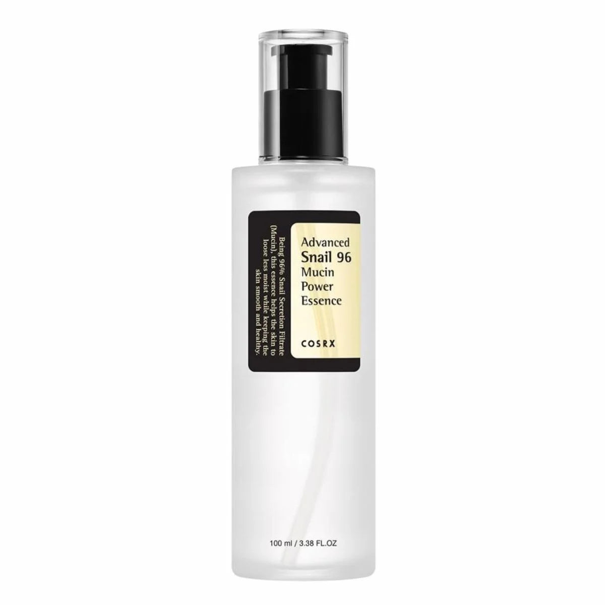 Best-seller K-Beauty. Essence hydratante et réparatrice à la mucine d'escargot 96% – Favorise l'élasticité, apaise et nourrit la peau en profondeur pour un teint éclatant et revitalisé.
