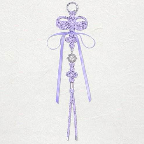 norigae, noeud traditionnel coréen, accessoire de hanbok, couleur violet mauve, fait à la main, porte clés, grigri de sac, bijou de sac, rubban, ballet core