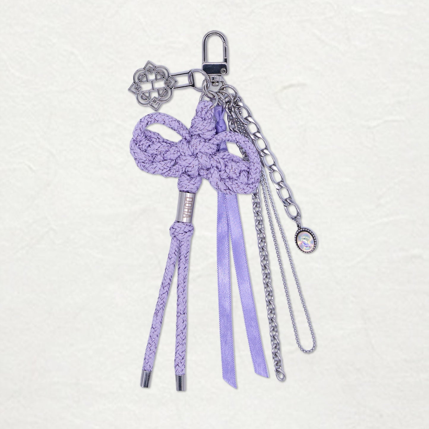 norigae keyring mauve, voilet, bijou de sac, art coréen, maedup