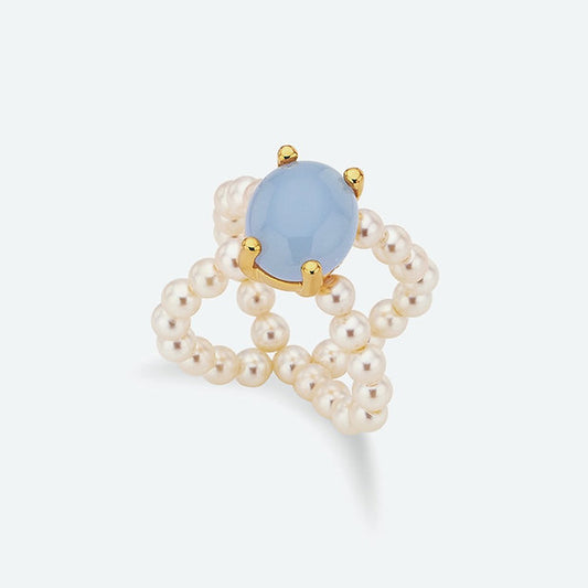 Nonna Pearl Ring - Lake Blue