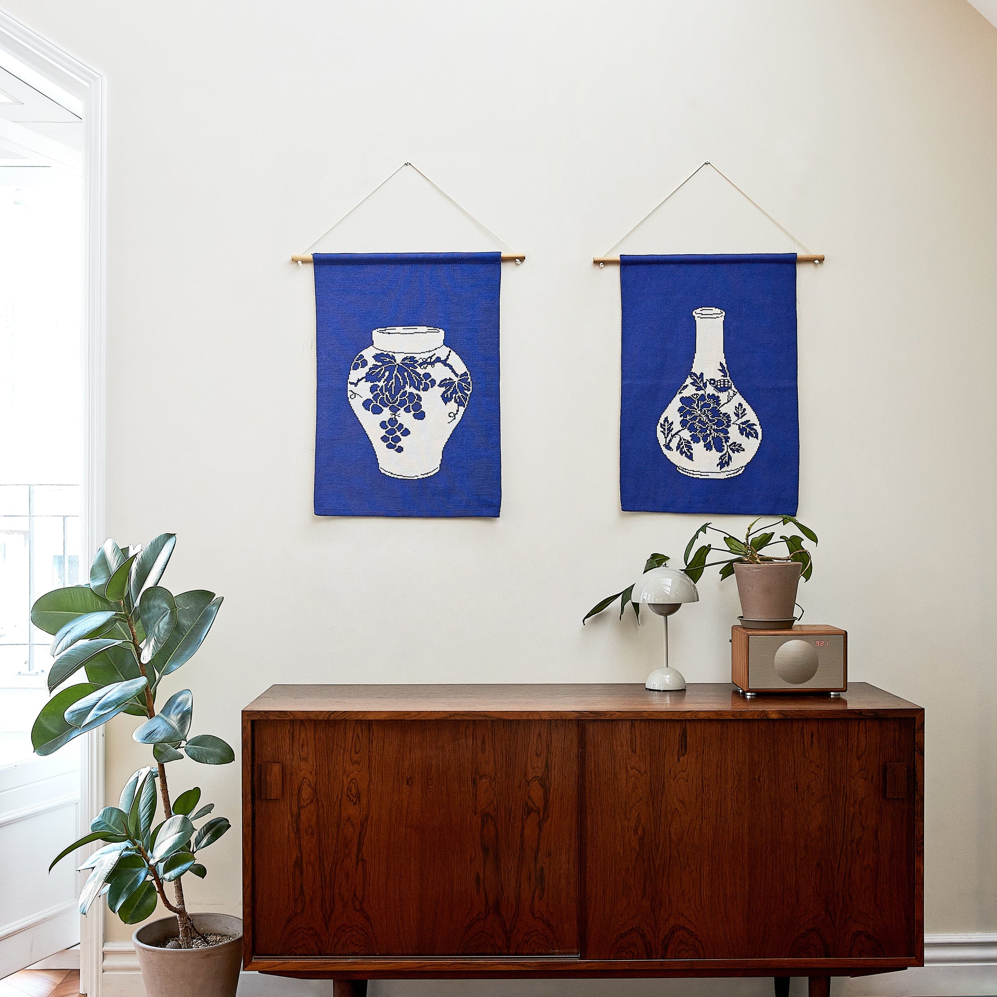 ensemble de décoration, blue et blanc, art, asiatique, vase coréen, chinois