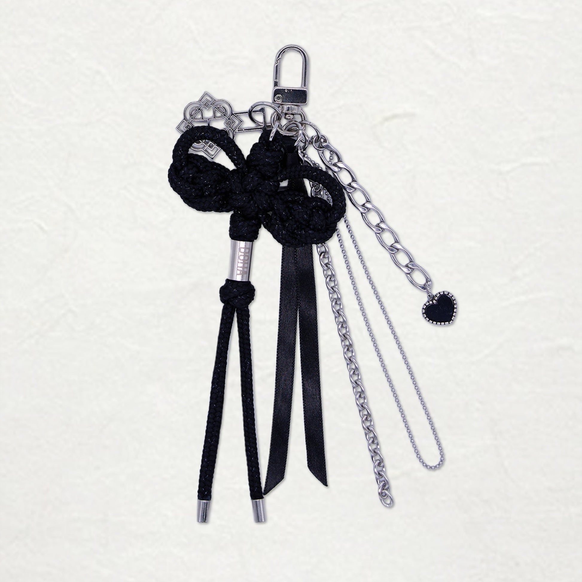 norigae noir, accessoire de sac, petit coeur, ballet, maedup