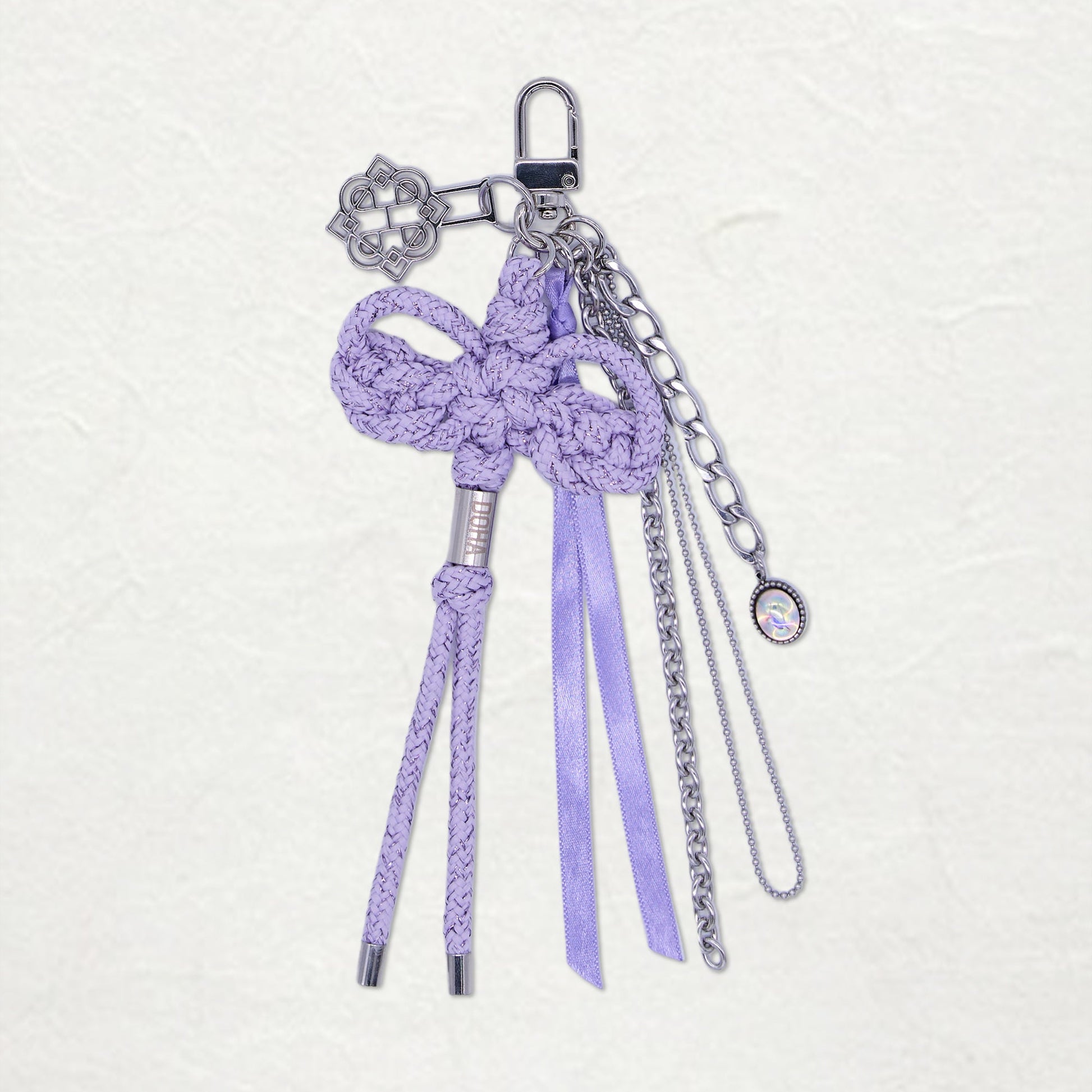 norigae keyring mauve, voilet, bijou de sac, art coréen, maedup