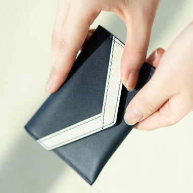 porte cartes coréen, cuir, élégant, fait à la main