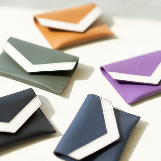 5 couleurs de porte cartes, inspiré de hanbok, tenue traditionnel coréen, cuir de veau, fait main